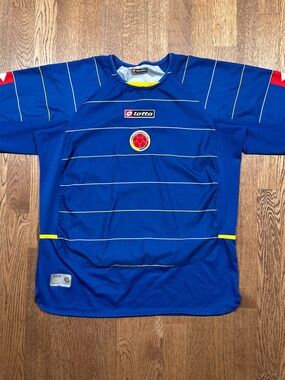 Vintage Y2K Lotto Colombia National Soccer Team 2004 Blue Away Jersey Mens Large